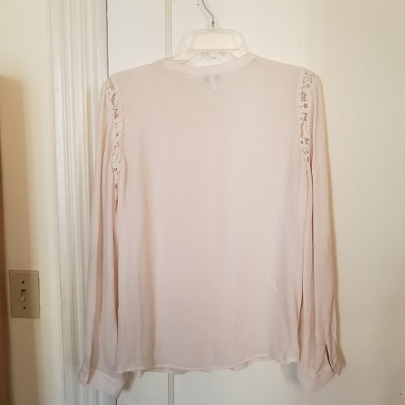 Joie ivory silk lace inset blouse Med - Picture 3 of 8